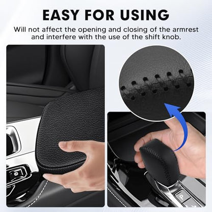 Autorder 2PCS Center Console Cover for 2022 2023 2024 2025 NX 250/NX 350/NX 350h/NX 450h+ Accessories Gear Shift Knob Cover Anti-Scratch Leather Armrest Cover&Shift Knob Cover - size: 2PCS 2022-2025 Lexus NX