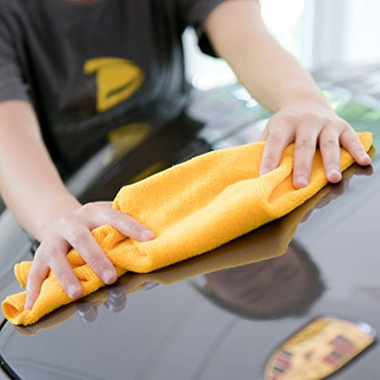 CARCAREZ Premium Microfiber Detailing Towels, 340 GSM Lint Free Car Buffing Waxing Polishing Drying Towels (6, Yellow, 16x16 Inch) - color: Yellow