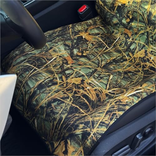 Universal Cloth Car Seat Covers Full Set with Buckle Fastening, Water-Resistant Fabric Auto Interior Protector – Fits Most Cars, SUVs, Trucks (Camouflage) - style: Camouflage