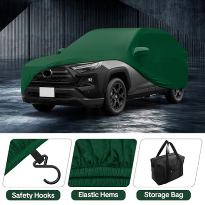 WinPower Indoor Car Cover SUV 188-198 Inch Soft Stretch Breathable Dustproof Scratch Protection Elastic Full Cover for Underground Garage Auto Show, Green - size: XL-SUV(188-198 Inch)