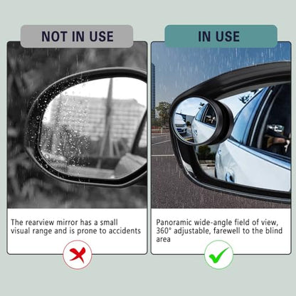 2PCS Blind Spot Mirrors, 2-in-1 Carbon Fiber Rain Eyebrow Reflective Protection Shield, Car Exterior Accessories Side Rain Guards with Convex Rear View Mirror Universal for Most Cars