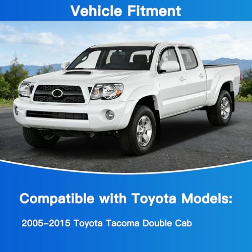 4Pcs Window Vent Visors, Outside-Mount Window Deflectors, Rain Guards for 2005-2015 Toyota Tacoma Double Cab - size: 2005-2015 Tacoma Double Cab