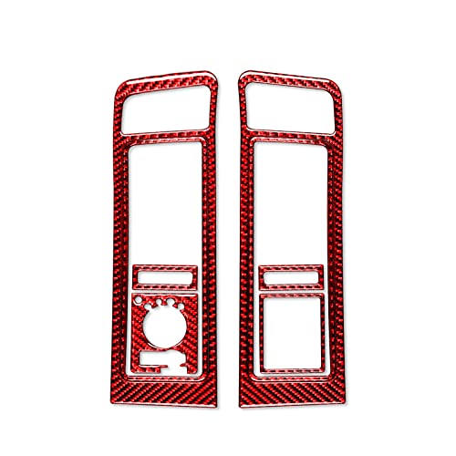 Premium Real Carbon Fiber Central Control Both Side Air Vent AC Outlet Frame Headlight Panal Covers Compatible with Dodge Ram 1500/2500/3500 2013 2014 2015 2016 2017 2018 Interior Accessories Red - color: Red 2