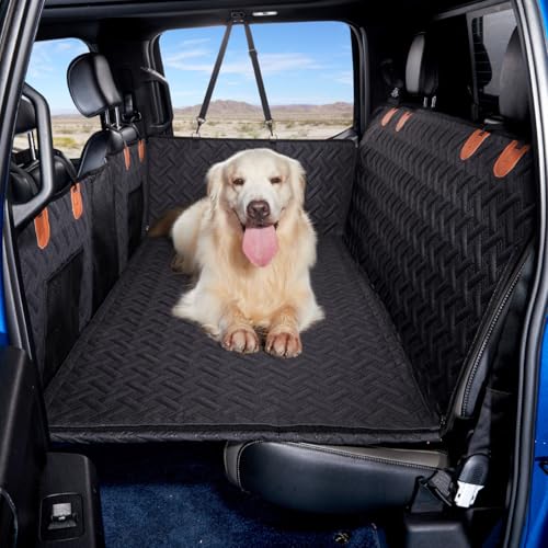 MAXFUT Truck Dog Seat Cover Back Seat,Back Seat Extender for Truck,Dog Hammock,Hard Bottom Car Seat Cover,Pet Seat Cover for F150/RAM1500/Silverado - color: Black with Removable surface, size: For truck