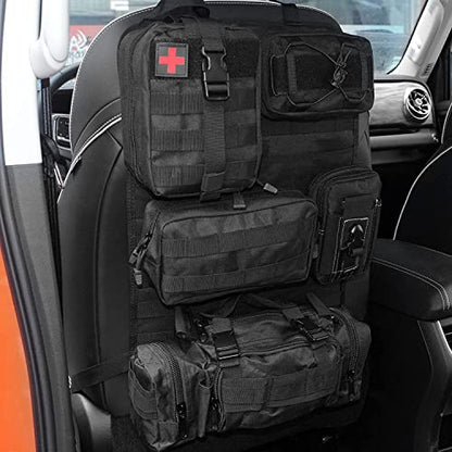 Z8 Tactical Front Seat Back Storage Bag/Hanger Bag Organizer with 5 Bags,Universal fits for All Vehicel - color: Black