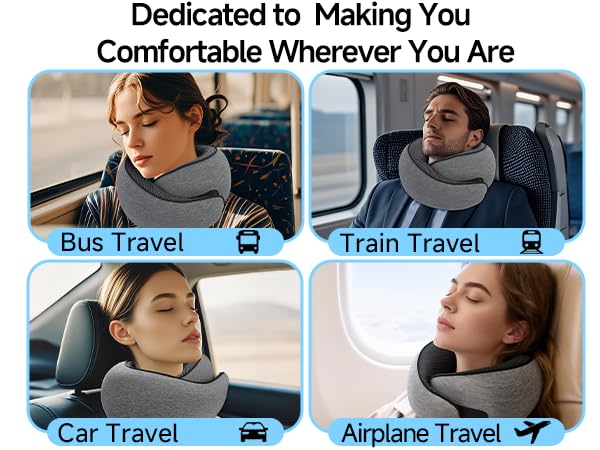 Travel Pillows for Airplanes,360° Support Stowable Travel Pillow, Neck Pillow Airplane with Memory Foam Portable Travel Neck Pillow for Traveling, Suitable for Airplanes, Offices, and Cars
