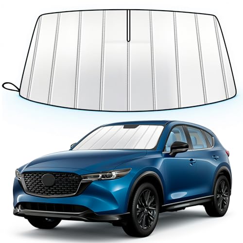 Windshield Sun Shade for Mazda CX5 CX-5 2017-2026, Custom Fit Accordion Folding Design Car Front Window Sunshade Sun Visor Shield Accessories for Interior Protector, Blocks UV Rays & Heat - size: For Mazda Cx-5 2017-2026