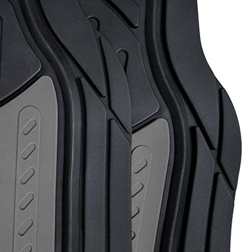 FH Group Monster Eye Full Set Rubber Floor Mats w. Trimmable Vinyl Trunk Liner/Cargo Mat Black- Fit Most Car, Truck, SUV, or Van (Black) F11313- F16403 - color: Gray / Black, style: Floor Mat + Cargo Mat Set