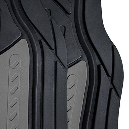 FH Group Monster Eye Full Set Rubber Floor Mats w. Trimmable Vinyl Trunk Liner/Cargo Mat Black- Fit Most Car, Truck, SUV, or Van (Black) F11313- F16403 - color: Gray / Black, style: Floor Mat + Cargo Mat Set