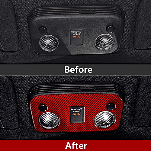 Car Reading Light Control Panel Sticker Carbon Fiber Decal Accessories for Ford Mustang 2015 2016 2017 2018 2019 2020 2021 2022 2023 - color: Reading Light