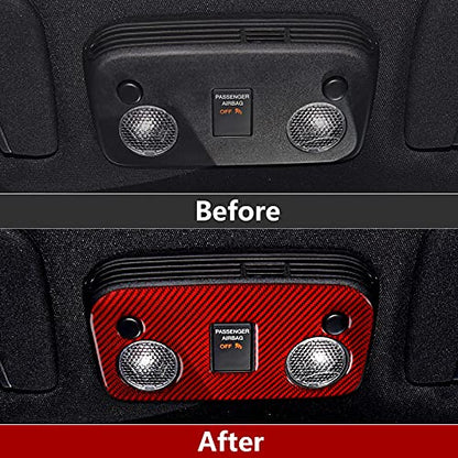 Car Reading Light Control Panel Sticker Carbon Fiber Decal Accessories for Ford Mustang 2015 2016 2017 2018 2019 2020 2021 2022 2023 - color: Reading Light