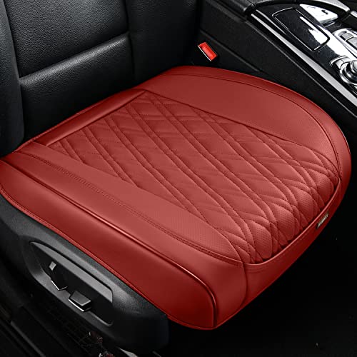TIEHESYT 1PCS Seat Covers for Cars, Automotive Seat Covers & Accessories, Breathable Nappa Leather Car Seat Covers Cushion Protector Interior Décor for Women and Men, Wine Red - color: Red Diamond, size: 1 PCS
