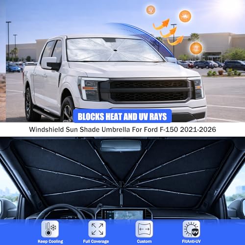 2026 Upgraded Car Windshield Sun Shade Umbrella - Custom-Fit for Toyota RAV4 2019-2024 Umbrella Sunshade,Easy Install,UV Protection & Heat Reflective,Keep Interior Cooler with Storage Bag - size: For Toyota RAV4 2019-2024