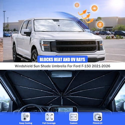 2026 Upgraded Car Windshield Sun Shade Umbrella - Custom-Fit for Toyota RAV4 2019-2024 Umbrella Sunshade,Easy Install,UV Protection & Heat Reflective,Keep Interior Cooler with Storage Bag - size: For Toyota RAV4 2019-2024