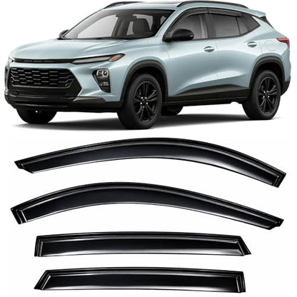 2024-2026 Tape-On Rain Guards for Chevrolet Chevy Trax Side Window Visor Deflectors Extra Thick Tinted Vent Shades LS 1RS LT 2RS ACTIV 2025 - size: For Chevy Trax 2024-2026