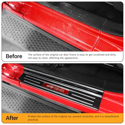 Upgraded Door Sill Guards Compatible with Jeep Wrangler JL JLU 2018-2025 2026 & Gladiator JT 2020-2025 2026 Accessories Stainless Steel Door Entry Guard (4-Door Brushed Black) - size: 4-Door Brushed Black