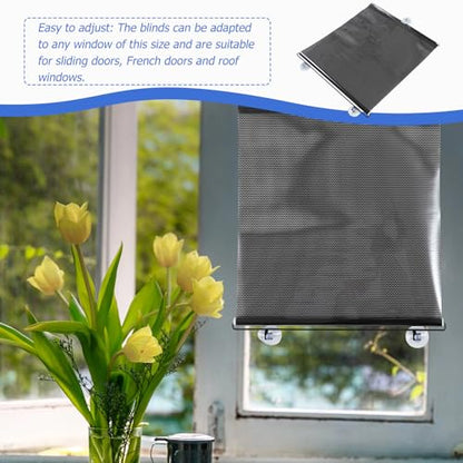 PATKAW (1 Pcs) Window Blinds, Blackout Shades No Drill, Suction Cup Temporary Roller Blind, Light Blocking Window Cover for Bedroom, Office, Nursery, Home Privacy, Travel, Rv and Car - size: 125.00X50.00X1.00CM