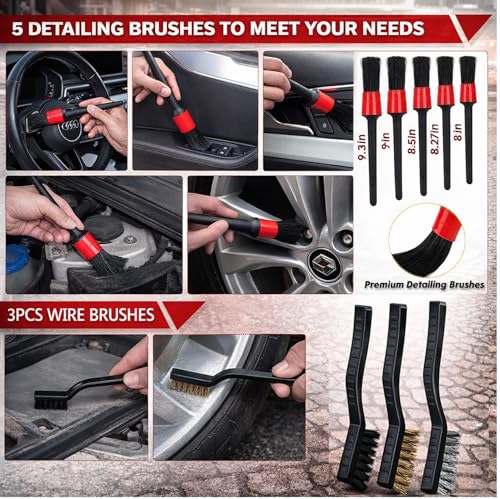 63PCS Car Wash Cleaning Kit,Car Wash Brush with Long Handle,Car Detailing Kit with Foam Gun,Car Cleaning Supplies,Handheld Vacuum, Car Detailing Kit (63PCS) - size: 63PCS