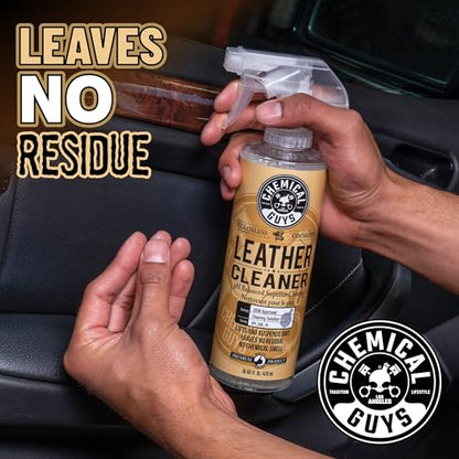 Chemical Guys Leather Cleaner and Conditioner Kit - 2 Bottles (4 oz Each), Car Cleaner and Conditioner, Safely Cleans & Conditions Leather Car Interiors, Furniture, Shoes, Boots, Bags, Apparel & More - style: 4 Fl Oz KIT