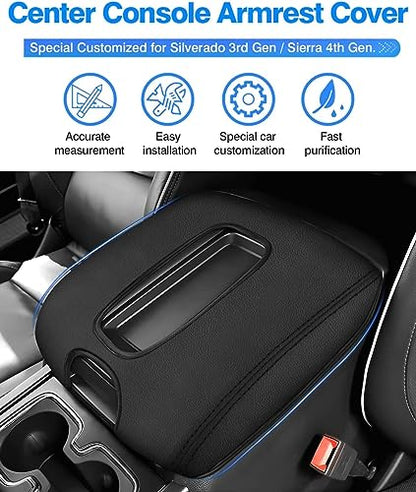 Autorder Center Console Cover for 2014-2018 Chevy Silverado/GMC Sierra 1500 2500 3500 Accessories Armrest Cover Anti-Scratch Middle Console Pad Armrest Protector(ONLY for Bucket Seat!) - size: 14-18 Chevy Silverado Bucket Seat