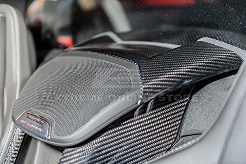 Replacement For 2020-Present Corvette C8 Coupe Models | GM Factory Style CARBON FIBER Interior Console Waterfall Upper Speaker Grille Cover