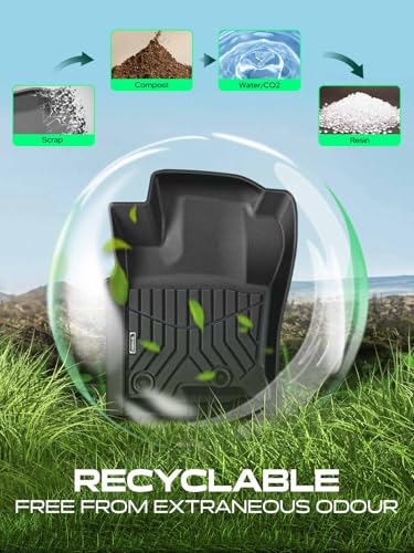 YHTAUTO Automotive Floor Mats Compatible with Toyota 4Runner 2013-2024 (Only for 7 Seat), TPE All Weather Custom Fit Automotive Floor Liner, 1st & 2nd Row, Set of 3 - size: For 2013-2024 4Runner