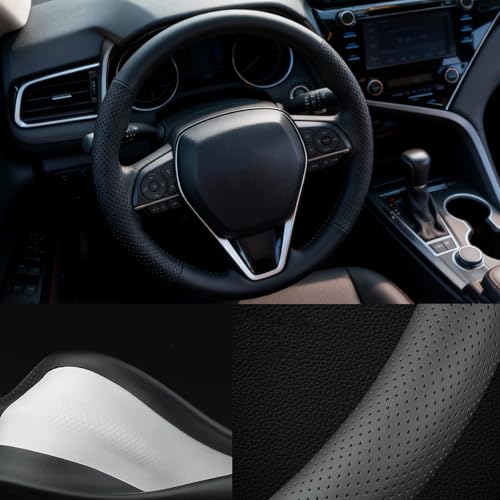 Car Leather Steering Wheel Cover for Toyota Tacoma Camry Rav4 Corolla Highlander Avalon Sienna Tundra Chevy Accessories 2026 1983-2026 Breathable Premium Leather, Anti-Slip Odorless Steering Wheels