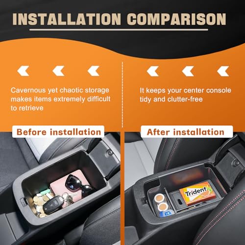 Center Console Insert Tray Compatible with 2024 2025 2026 Chevrolet Trax and 2024-2026 Buick Envista Interior Accessories, Armrest Secondary Storage Organizer Box