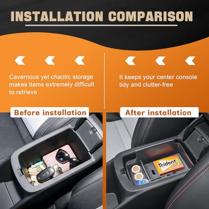 Center Console Insert Tray Compatible with 2024 2025 2026 Chevrolet Trax and 2024-2026 Buick Envista Interior Accessories, Armrest Secondary Storage Organizer Box