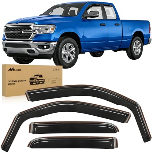 Nilight in Channel Rain Guards for Dodge RAM 1500 2019 2020 2021 2022 2023 2024 Quad Cab Original Window Deflectors, Vent Window Visors-4PCS - size: Ram 1500 2019-2024 Quad Cab