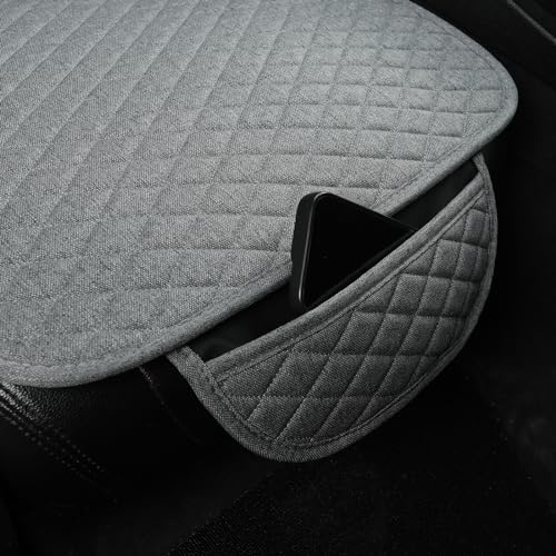 West Llama Linen Car Seat Covers,Bottom Seat Covers for Cars Include 1 Piece Front Driver Seat Pad Mat Universal Fits 90% Vehicles,SUVs,Cars,Sedans(1Piece-Gray) - color: A-Gray, size: 1 Front Bottom Seat Covers