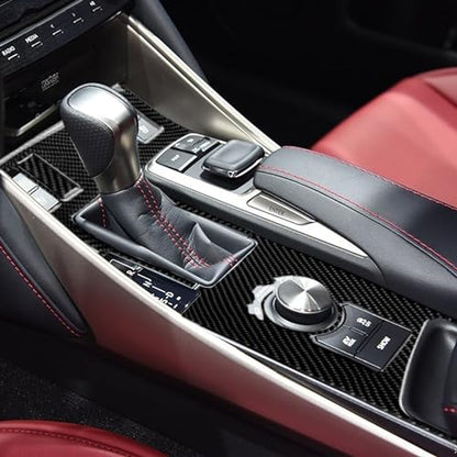NVCNX Car Center Console Gear Shift Panel Cover Decal Compatible with Lexus IS250 2014 2015 / IS200t 2016 2017 / IS300 2016-2020 / IS350 2014-2020 Carbon Fiber Interior Trim Accessories Black - B - color: Gear Shift Panel - B