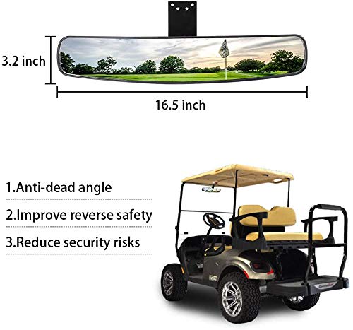 10L0L Panoramic Convex Golf Cart Mirror for Yamaha, EZGO, Club Car, Golf Cart Rear View Mirror - style: ‎Single Bracket