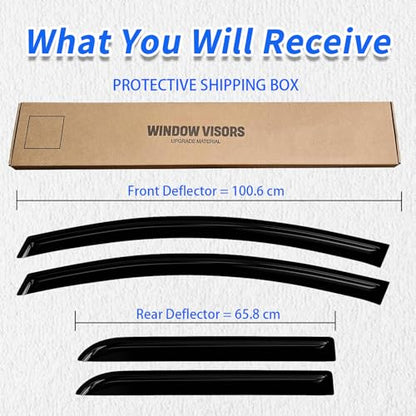Window Rain Guards Compatible 2003-2009 Toyota 4Runner 4PC Window Visors Vent Shade Deflector - size: 03-09 Toyota 4Runner