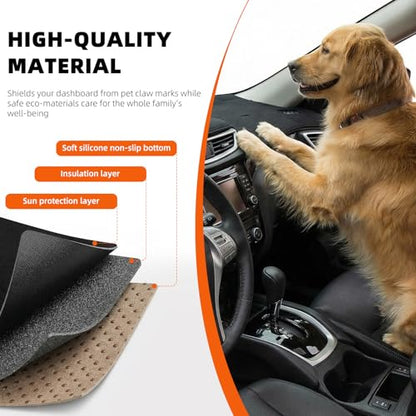 Dashboard Cover Dash Mat Fit for Je-ep Grand Cherokee 2021-2011 (WK2 Body Code,W/o HUD Models,Not Fit Grand Cherokee L),Car Dash Board Mat Anti-Glare Carpet,Non-Slip Pad (Black) - color: Black, size: Fit 11-21 Grand Cherokee WK2 - (Black)
