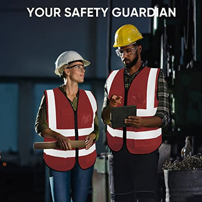 TICONN Reflective Safety Vest High Visibility Class II Mesh Vest for Women & Men Meets ANSI Standards - color: Pink, size: Large