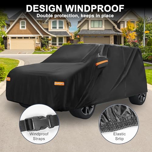 X AUTOHAUX Car Cover for Kia Soul Aluminum Film Outdoor Waterproof Sun Rain Snow Hail Protection with Driver Door Zipper - size: for Kia Soul