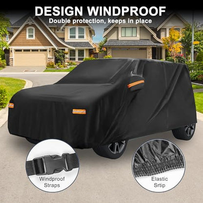 X AUTOHAUX Car Cover for Kia Soul Aluminum Film Outdoor Waterproof Sun Rain Snow Hail Protection with Driver Door Zipper - size: for Kia Soul