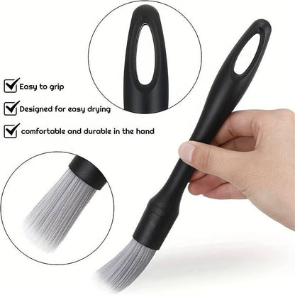 qixiang 4PCS Car Detailing Brush Set for Cleaning Boars Bristle Detailing Brushes, Wheel Brush Kit,Dusting Cleaning Supplies, Tool