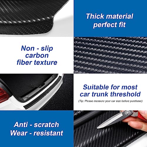 Rear Bumper Protector for 2023 2024 2025 Honda Accord | Easy Install No Bubble Guard | Flexible Carbon Fiber Texture | Anti-Scratch Trunk Lip Protection (39.76 x 3.34 in) - size: Honda Accord 11th Generation