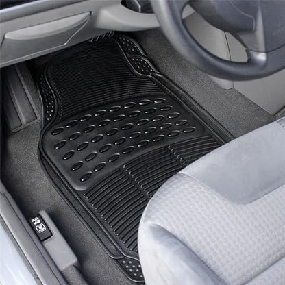 Goodyear Heavy Duty Car Mat Set 4PC-Tough and durable universal car mat set| Protects your vehicle from wear and tear| Non-slip backing| Can be cut to your desired size Slip resistance| Quick and easy