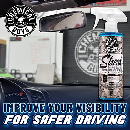 Chemical Guys Streak Free Glass and Window Cleaner - Works on Glass, Windows, Mirrors, and Screens, Ammonia-Free and Safe on Tinted Windows, for Cars, Trucks, SUVs, and Home Use - 16 oz - style: 16 oz (Pack of 1)