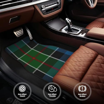Kirkpatrick Tartan Car Foot Pad 4pc Set - Thick Rubber Floor Pad Suitable for Off Road Trucks, Home Suvs, and Daily Commuters