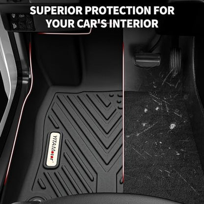 YITAMOTOR Floor Mats Compatible with 2026 2025-2023 Honda Pilot 7-Seater & 8-Seater, All-Weather Car Liners Custom Fit Pilot Accessories, 1st & 2nd & 3rd Row & Backrest Mats & Cargo Liner, Black - style: 2023-2026 Pilot Floor Mats&Cargo Mat
