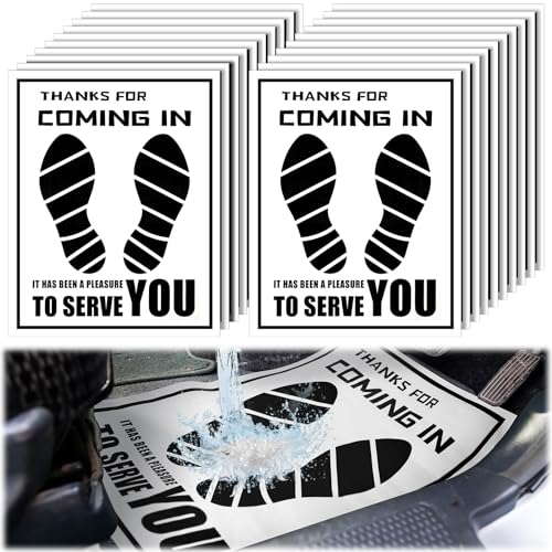 Frienda 500 Pcs Waterproof Paper Car Floor Mats Disposable Floor Pads Covered Plastic Film Automotive Foot Mat for Vehicle Supplies(White,22 x 17 Inch) - color: White, size: 22 x 17 Inch