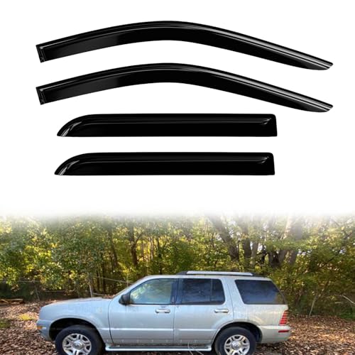 4PC Rain Guards for 2001-2012 Ford Escape Window Visors for 05-11 Mercury Mainer 08-12 Tribute Deflectors Sun Shades Vent Tape On Out Channel - size: 01-12 Ford Escape