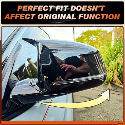 Glossy Black Mirror Cover Caps Rearview Side Mirror Covers Fit for BMW X3/G01 X4/G02 X5/G05 X7/G07 2019-2025 X6/G06 2020-2025 Left Driver Side Right Passenger Side-2 PCS - size: Fit for BMW X3 X4 X5 X7 2019-2025
