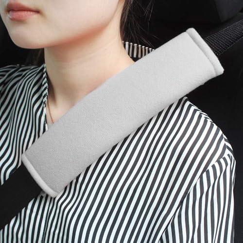GAMPRO 2-Pack Universal Car Seat Belt Shoulder Pad Cover - Soft &Breathable Strap Cover for Adults and Kids (2Gray) - color: Gray
