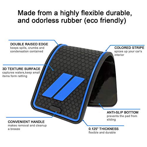 Fits Dodge Charger Accessories 2015-2023, Cup Holder Insert Center Console Shifter Liner Trim Interior Door Pocket Mats Pad (24pcs Set, Blue Trim) - color: Blue