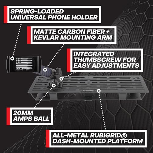 Bulletpoint RubiGrid Metal Dash Mount Phone Holder Multi-Device Mount Compatible with 2023+ Ford Super Duty (Spring-Loaded) - style: Spring-Loaded